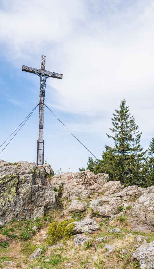 crucifixion on top of stone hill